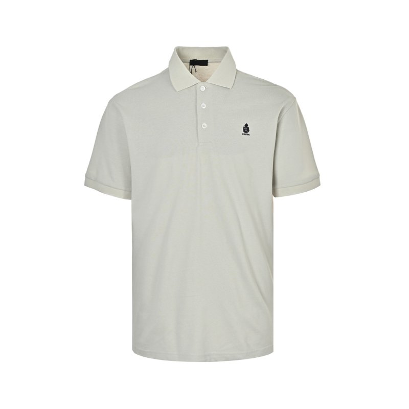 Prada Cream Polo Shirt with Embroidered Logo view