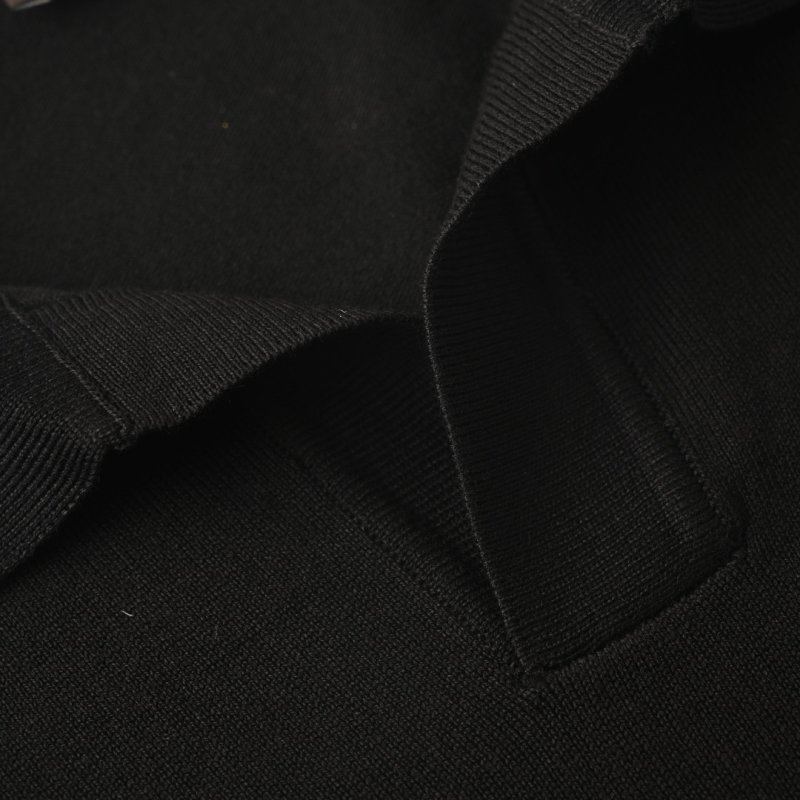 Black Polo Shirt with White Tipping view