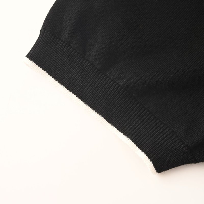 Black Polo Shirt with White Tipping view