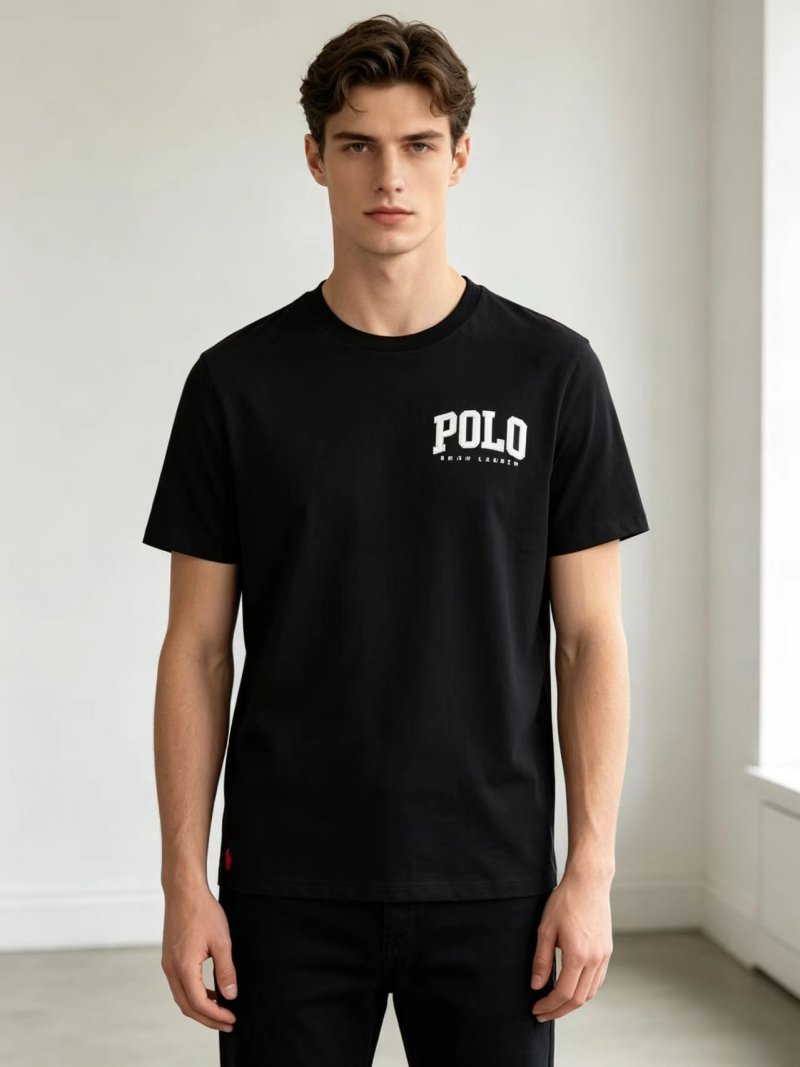 Ralph Lauren POLO Logo Print Black Cotton T-Shirt view