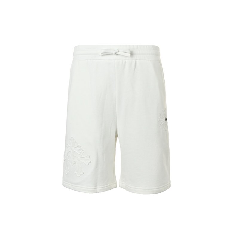 White Embroidered Daisy Shorts view