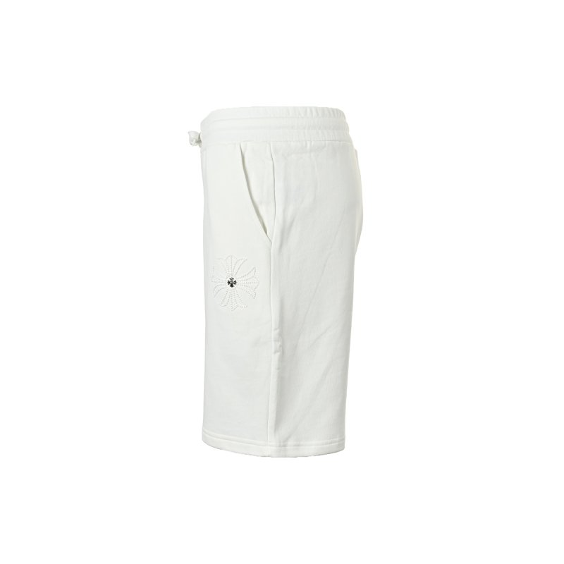 White Embroidered Daisy Shorts view