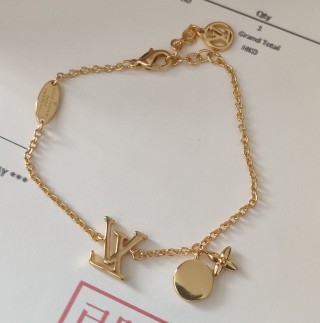 Louis Vuitton Iconic Heart Gold Bracelet with Pink Enamel view 6