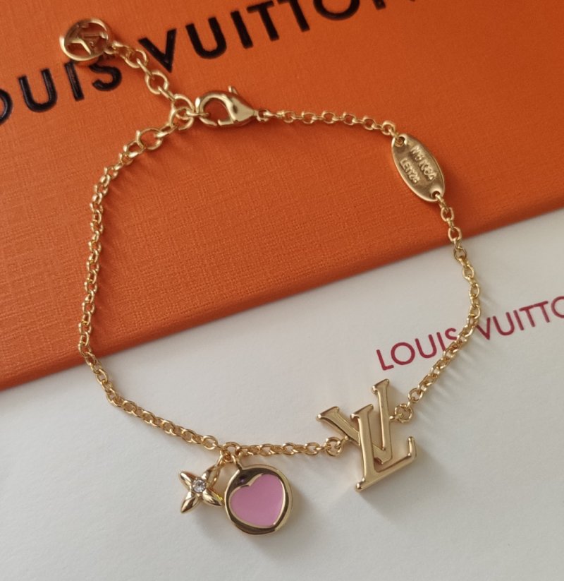 Louis Vuitton Iconic Heart Gold Bracelet with Pink Enamel view