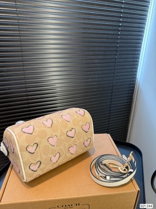 Coach Mini Rowan Heart Print Pillow Bag Cream view 6