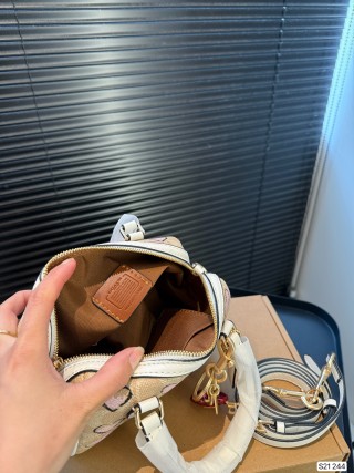 Coach Mini Rowan Heart Print Pillow Bag Cream view 9