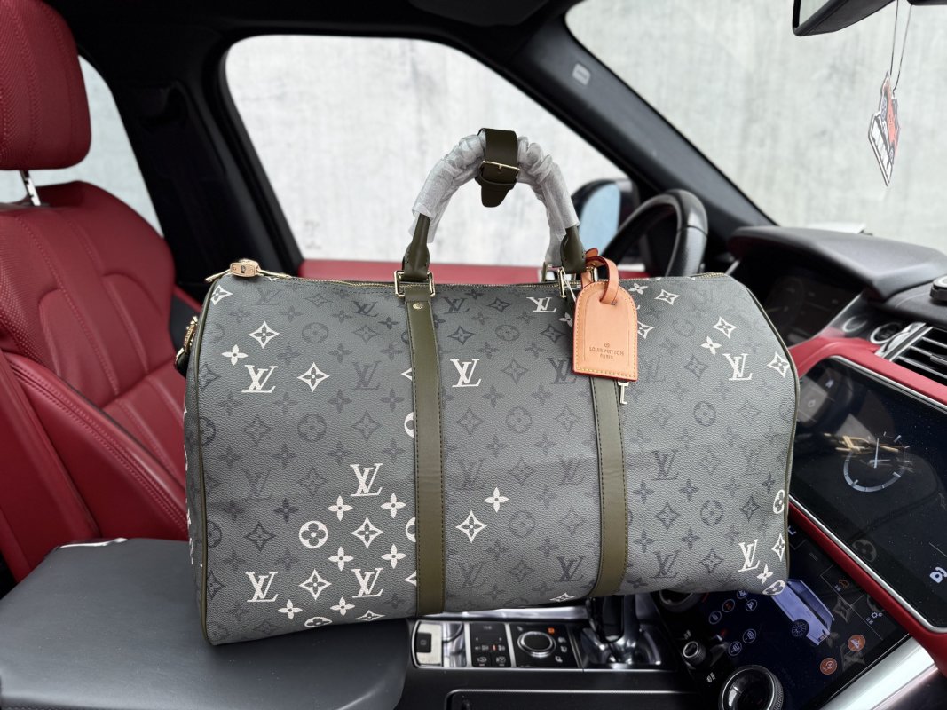 Louis Vuitton Monogram Travel Duffel Bag Grey
