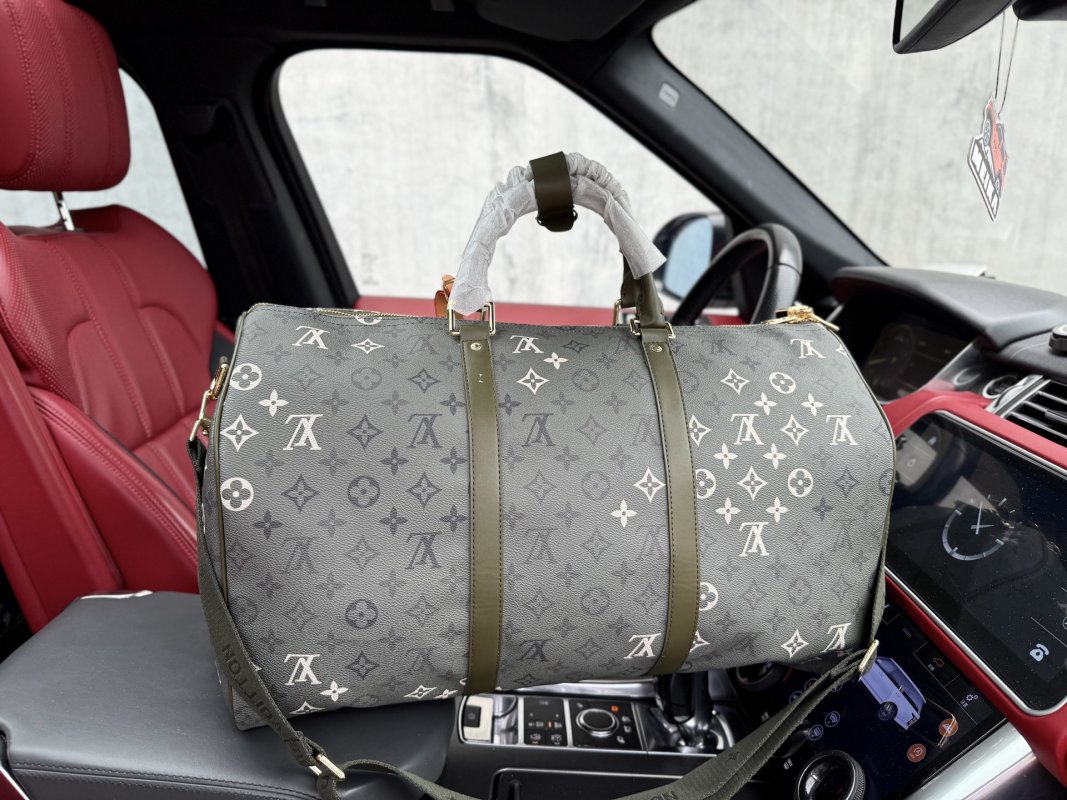 Louis Vuitton Monogram Travel Duffel Bag Grey view