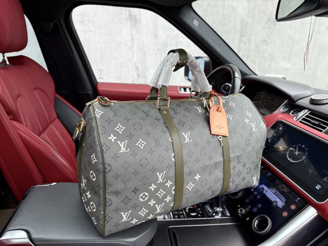 Louis Vuitton Monogram Travel Duffel Bag Grey view