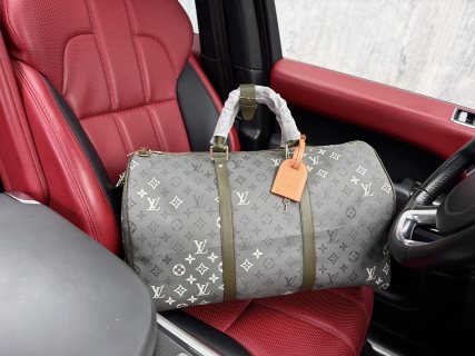 Louis Vuitton Monogram Travel Duffel Bag Grey view 4