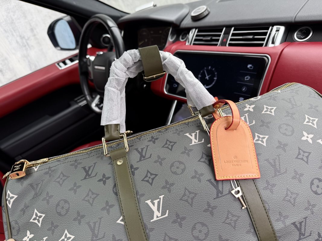 Louis Vuitton Monogram Travel Duffel Bag Grey view