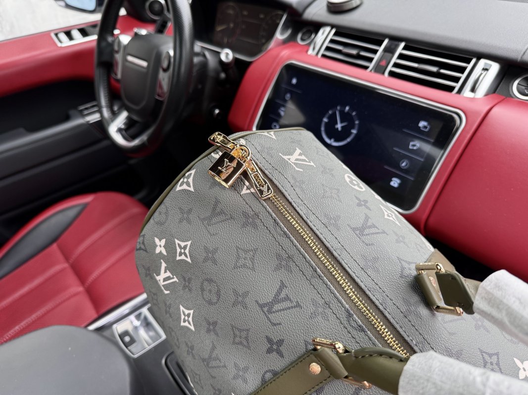 Louis Vuitton Monogram Travel Duffel Bag Grey view