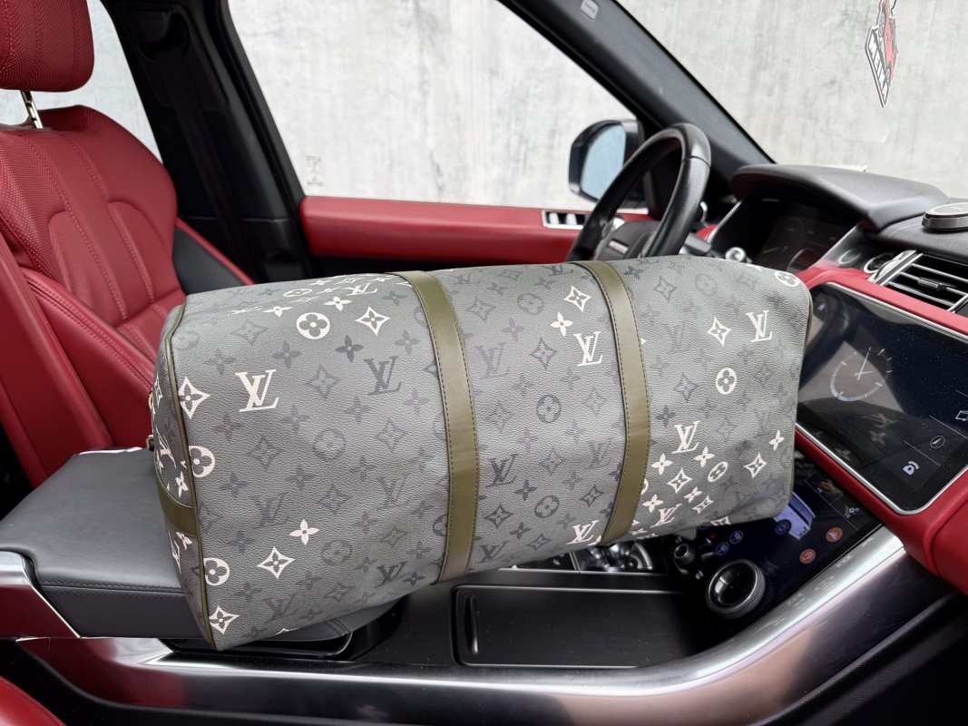 Louis Vuitton Monogram Travel Duffel Bag Grey view