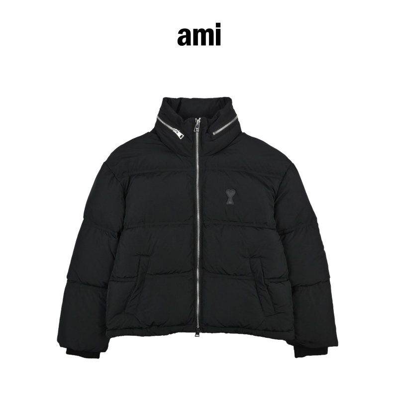 Black Quilted Puffer Down Jacket view
