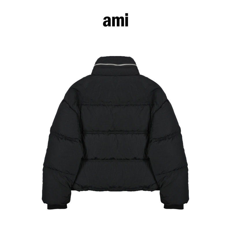 Black Quilted Puffer Down Jacket view
