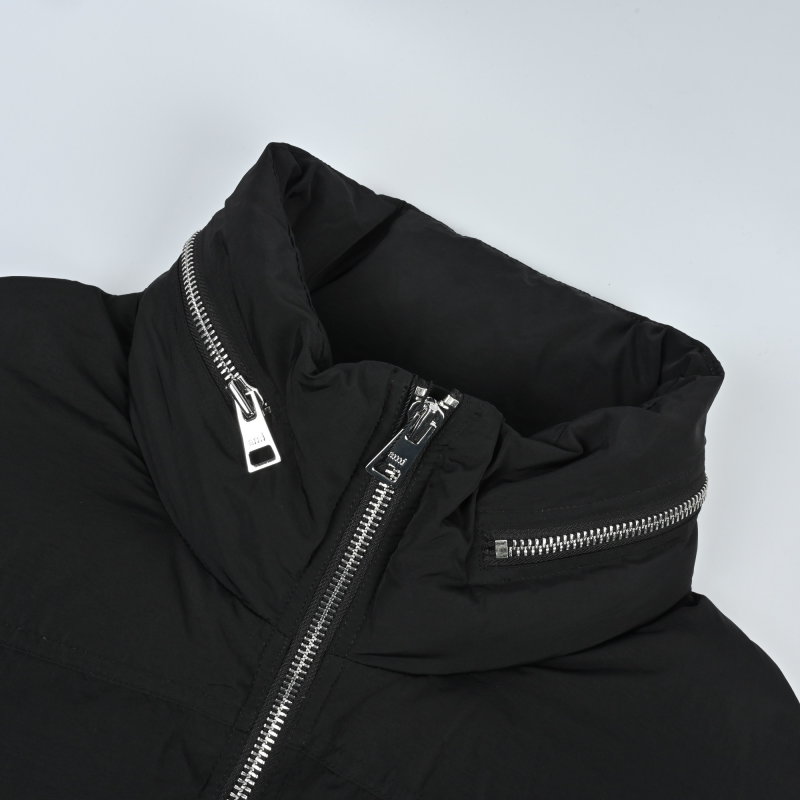 Black Quilted Puffer Down Jacket view
