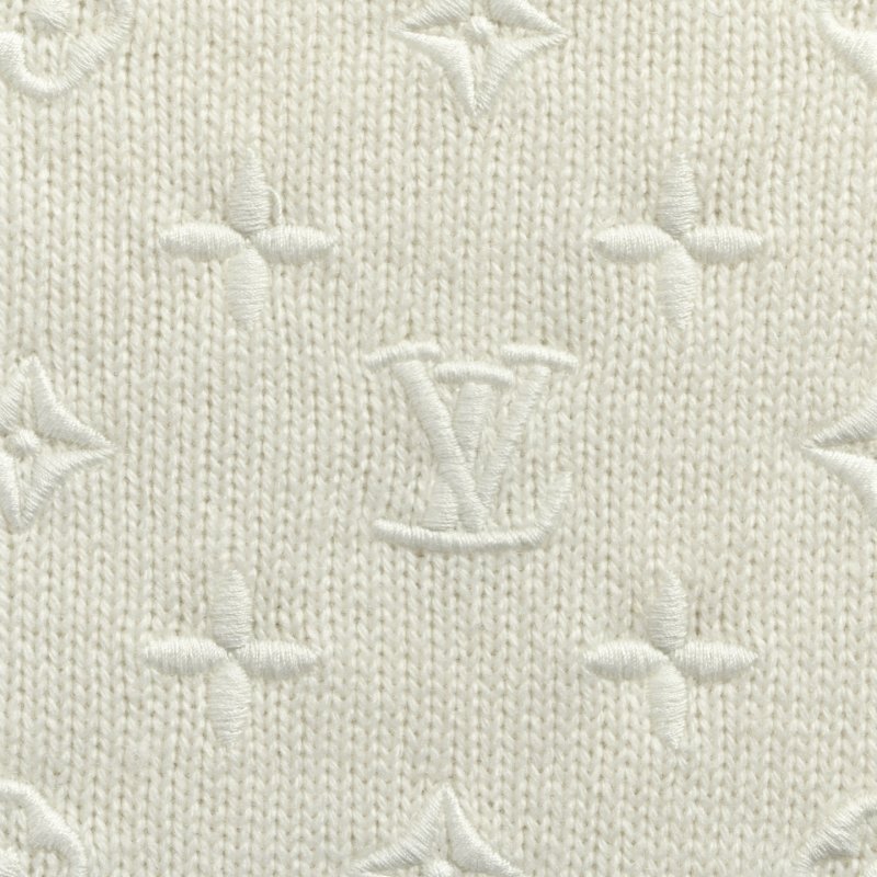Louis Vuitton Monogram Embroidered Short-Sleeve Knit Tee - Cream view