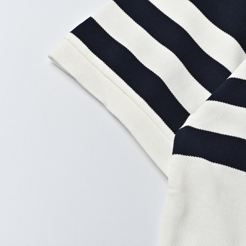 Prada Striped Polo Shirt White Navy view