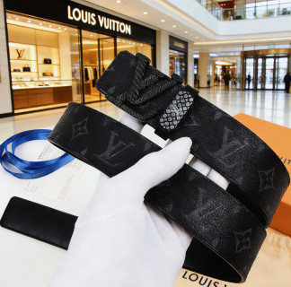 Louis Vuitton Monogram Canvas Belt Black 4.0cm view 5
