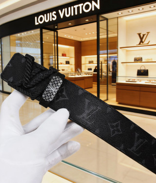 Louis Vuitton Monogram Canvas Belt Black 4.0cm view 6