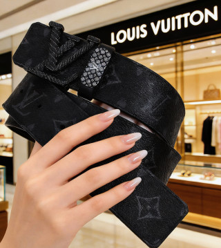 Louis Vuitton Monogram Canvas Belt Black 4.0cm view 8