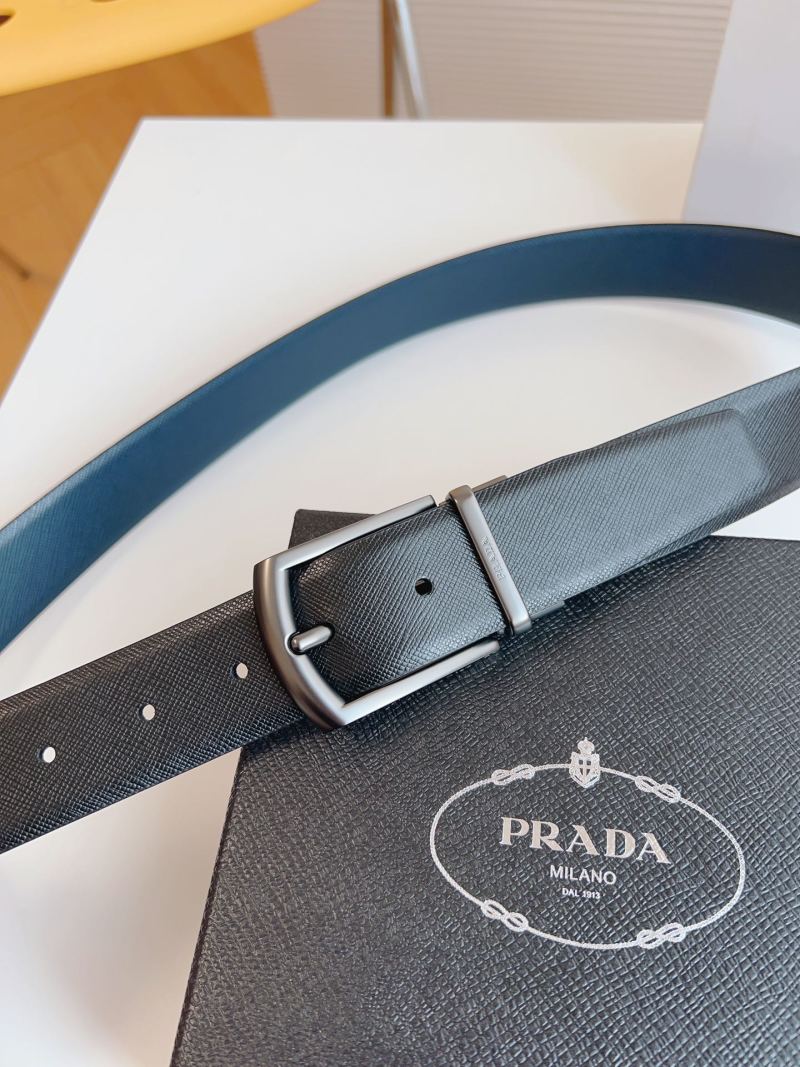Prada Black Leather Business Belt 35mm view