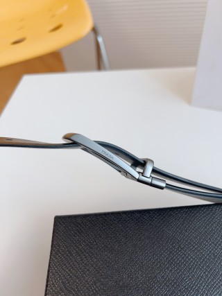 Prada Black Leather Business Belt 35mm view 8