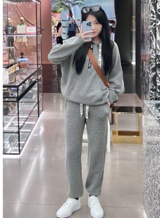 Essentials Grey Tape Joggers view 2