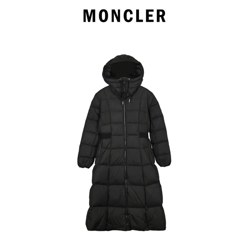 Moncler White Quilted Down Jacket with Knit Collar