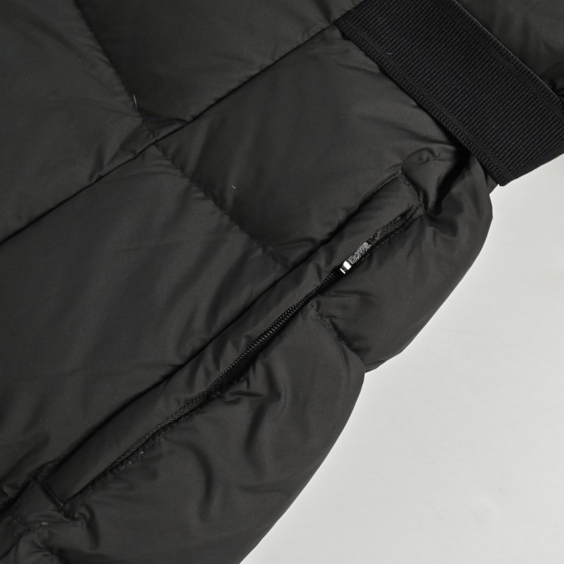 Black Quilted Puffer Down Jacket – Mid-Length Winter Coat view