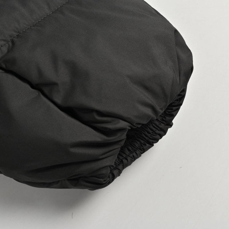 Black Quilted Puffer Down Jacket – Mid-Length Winter Coat view