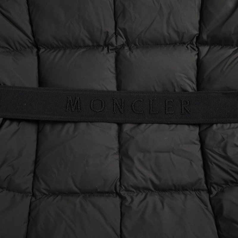 Black Quilted Puffer Down Jacket – Mid-Length Winter Coat view