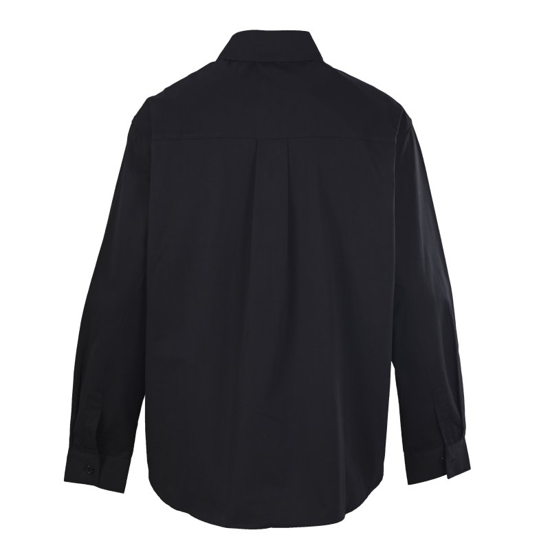 Black Oversized Button-Up Shirt Dress view