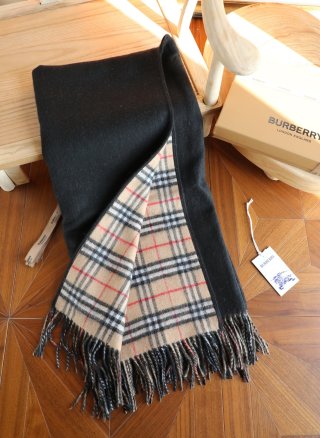 Burberry Check Cashmere Cape Shawl Black & Camel view 3
