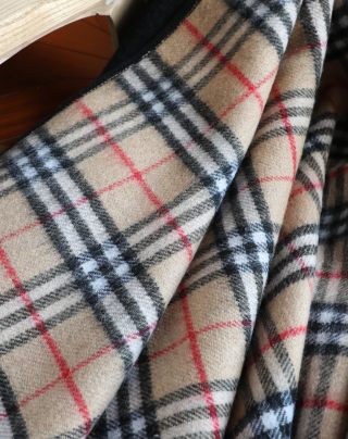 Burberry Check Cashmere Cape Shawl Black & Camel view 6