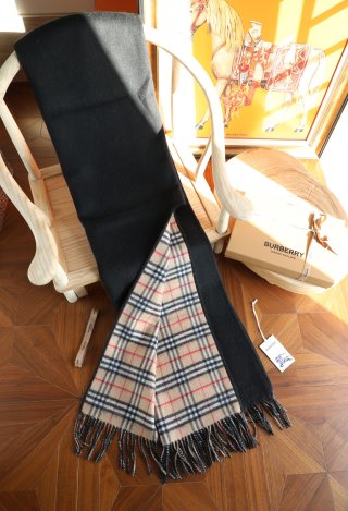 Burberry Check Cashmere Cape Shawl Black & Camel view 9