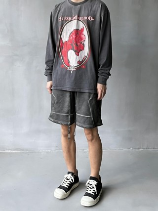 Flesh and Blood Graphic Long Sleeve T-Shirt Charcoal view 2