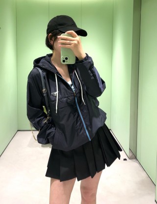 Prada Black Nylon Hooded Windbreaker Jacket view 4
