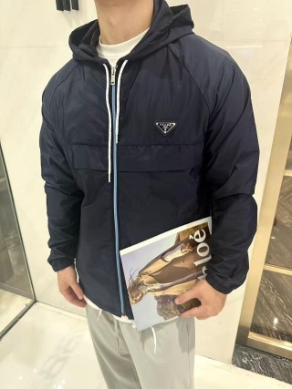 Prada Black Nylon Hooded Windbreaker Jacket view 8