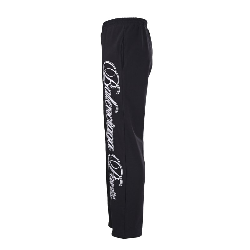 Black Wide-Leg Jeans with Ornamental White Side Print view