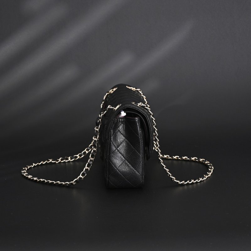 Chanel Classic Flap CF25 Black Caviar Leather Silver Hardware Shoulder Bag view