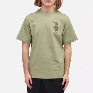 Sage Green Graphic Print Short Sleeve T-Shirt view 7