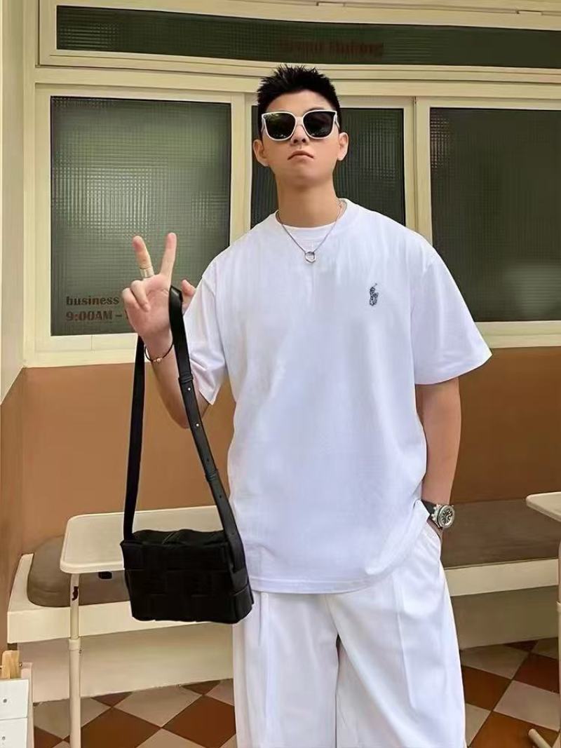Ralph Lauren White Pique Crew Neck T-Shirt