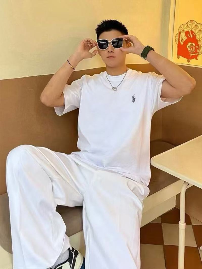 Ralph Lauren White Pique Crew Neck T-Shirt view