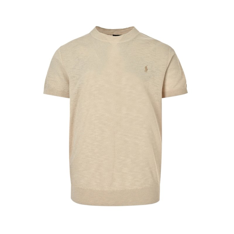 Beige Crew Neck Short Sleeve T-Shirt view