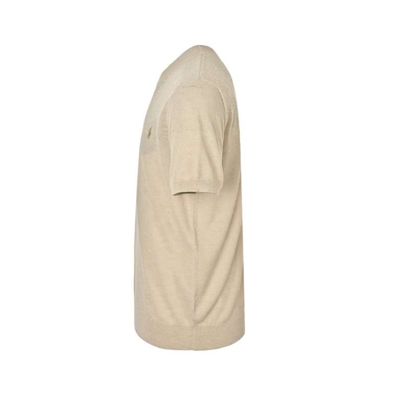 Beige Crew Neck Short Sleeve T-Shirt view