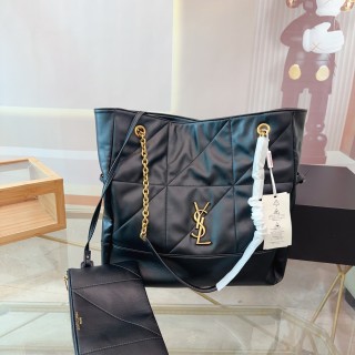 Saint Laurent Jamie Large Quilted Tote Bag Black view 3