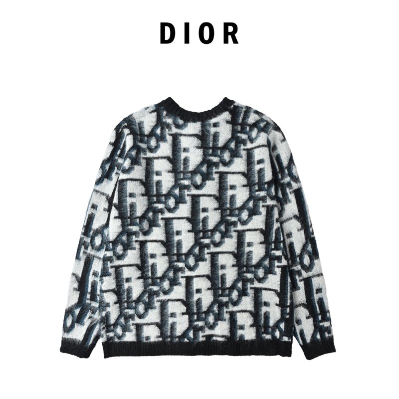 Dior Monogram Wool Blend Cardigan Black & Cream view