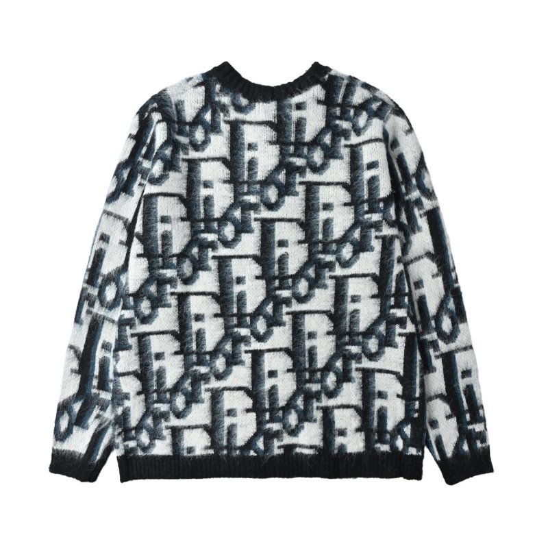 Dior Monogram Wool Blend Cardigan Black & Cream view