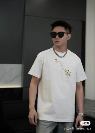 Love Birds Embroidered White T-Shirt